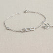 Geometric Link Charm 925 Sterling Silver Bracelet for Women