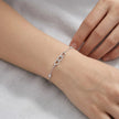 Geometric Link Charm 925 Sterling Silver Bracelet for Women