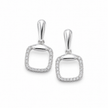 925 Sterling Silver Geometric Square Drop Earrings with Cubic Zirconia for Women