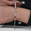 Geometric Diamond Link Silver Bracelet for Women