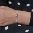 Geometric Diamond Link Silver Bracelet for Women