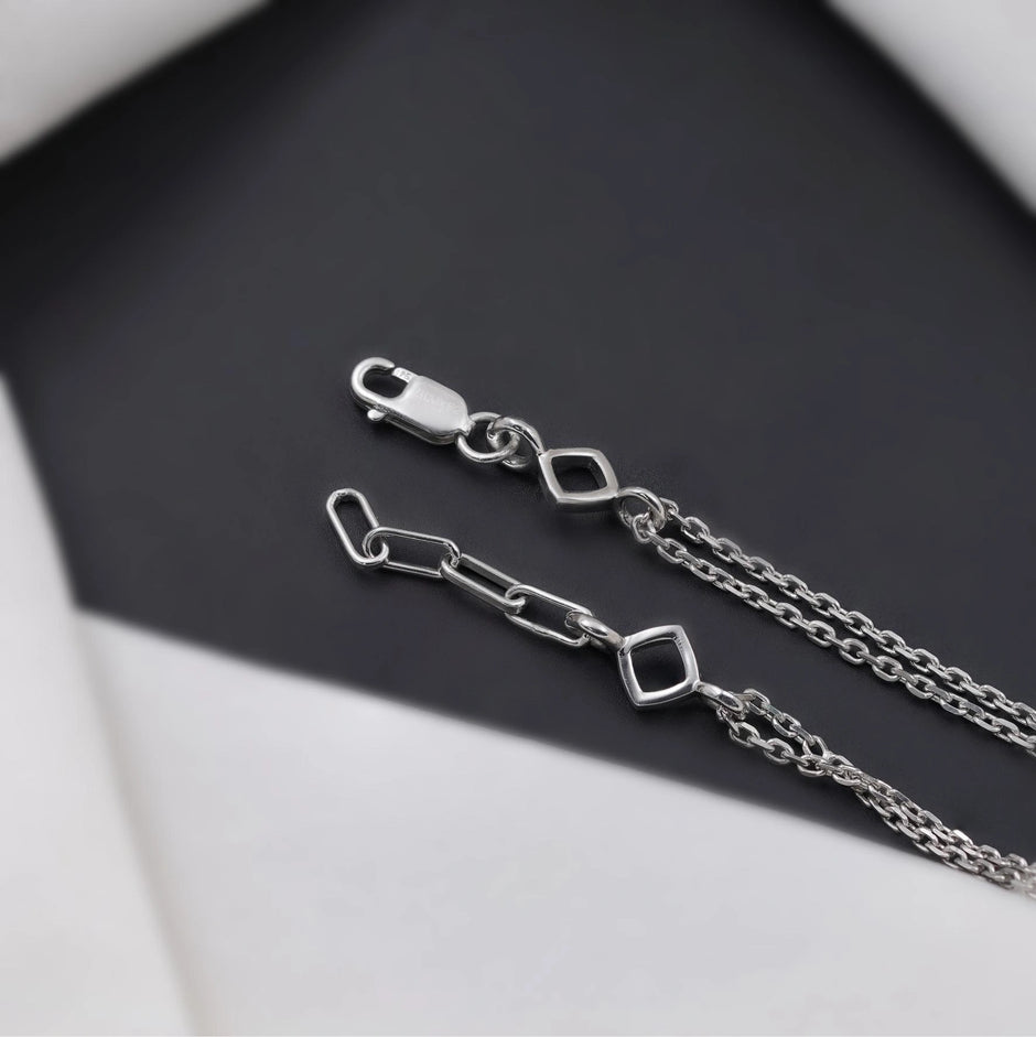 Geometric Diamond Adjustable Silver Bracelet for Women