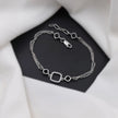Geometric Diamond Adjustable Silver Bracelet for Women