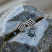 Geometric Stripe CZ Diamond 925 Sterling Silver Stud Earrings for Men & Women