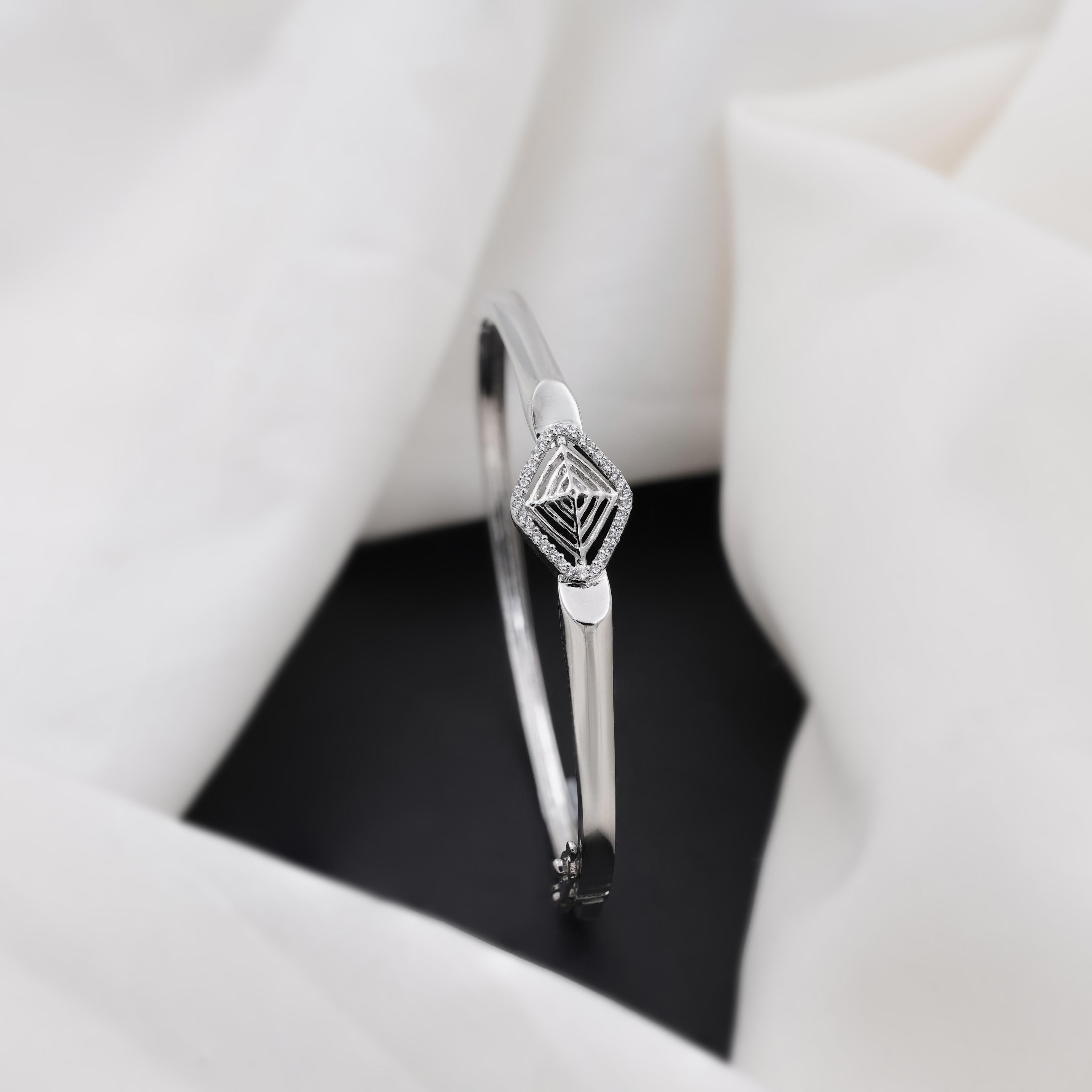 Geometric Diamond Grace Silver Bracelet for Women