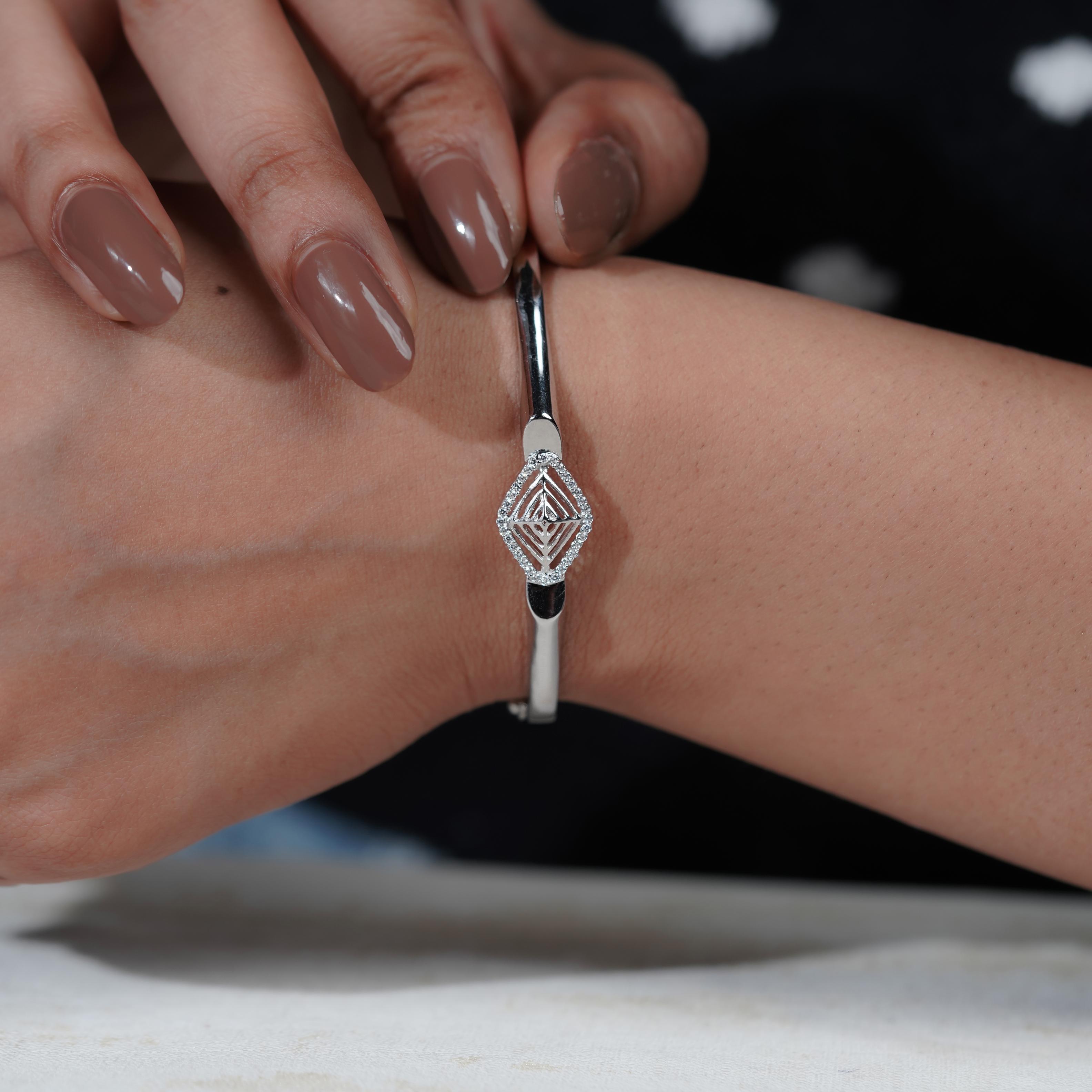 Geometric Diamond Grace Silver Bracelet for Women