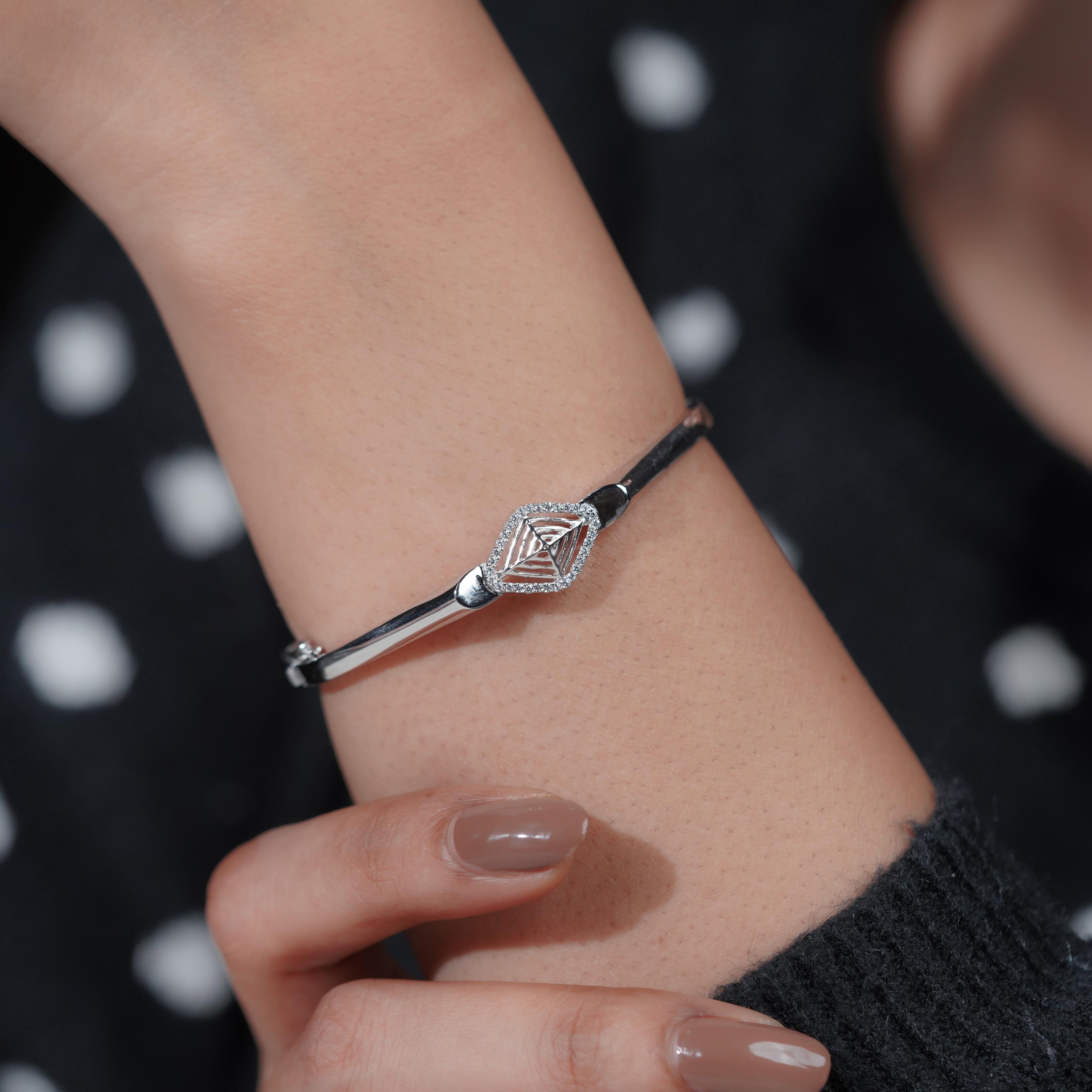 Geometric Diamond Grace Silver Bracelet for Women