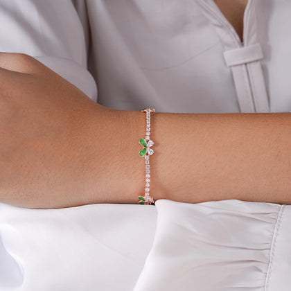 Green Butterfly Diamond Adjustable Bracelet for Women