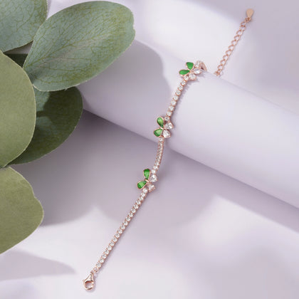 Green Butterfly Diamond Adjustable Bracelet for Women