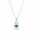 Green Stone Diamond 925 Sterling Silver Pendant Chain for Women