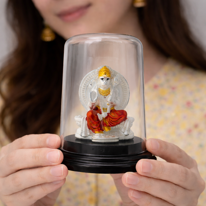 Hanuman Ji Sitting Idol Glass Dome