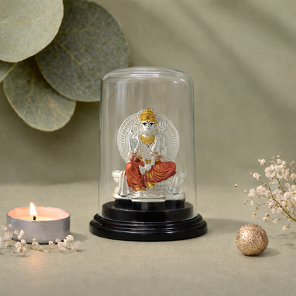 Hanuman Ji Sitting Idol Glass Dome