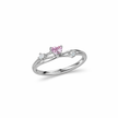 Heart Cut Pink CZ Ring on Hand