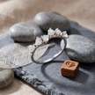 925 Sterling Silver Five Heart CZ Diamond Ring for Women