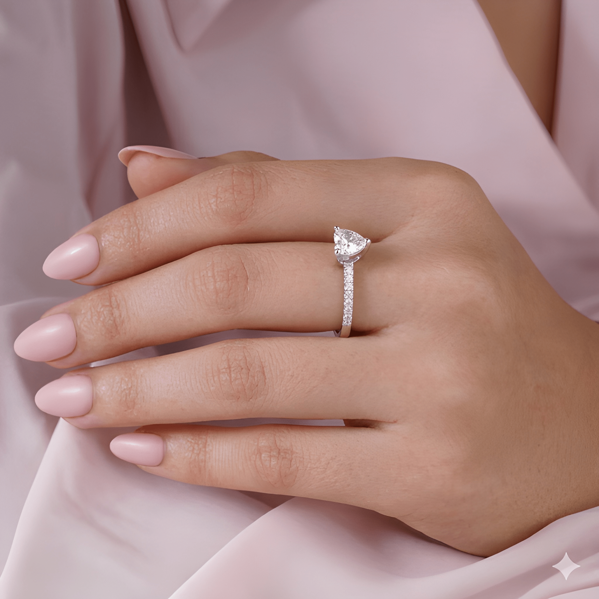 Heart Cut CZ Diamond Ring