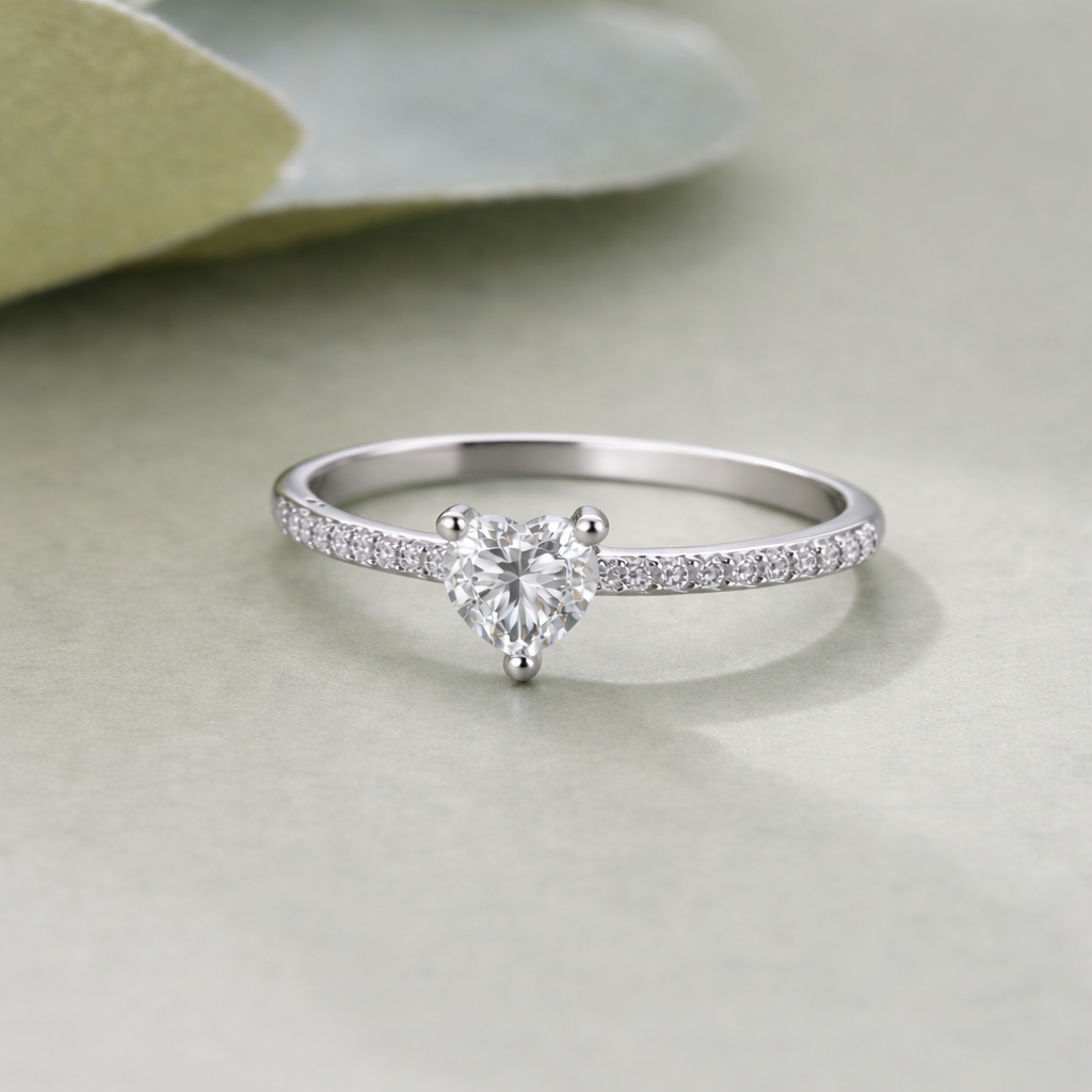 Heart Cut CZ Diamond Ring