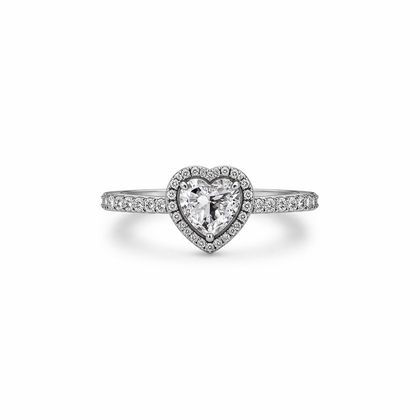 Heart Cut CZ Diamond Ring on Hand