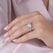 Heart Cut CZ Diamond Ring on Hand