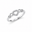 925 Sterling Silver Open Heart CZ Ring with Triple Heart Accents.