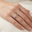 925 Sterling Silver Open Heart CZ Ring with Triple Heart Accents.