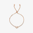 Minimal Heart Diamond Adjustable Rose Gold Bracelet for Women