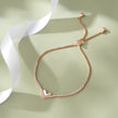 Minimal Heart Diamond Adjustable Rose Gold Bracelet for Women