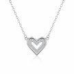 Heart Pearl Diamond 925 Sterling Silver Pendant Chain for Women