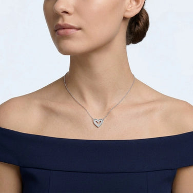 Heart Pearl Diamond 925 Sterling Silver Pendant Chain for Women