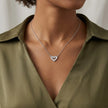 Heart Pearl Diamond 925 Sterling Silver Pendant Chain for Women