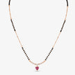 Heart Pink Stone 925 Sterling Silver Rose Gold Mangalsutra for Women