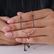 Heart Pink Stone 925 Sterling Silver Rose Gold Mangalsutra for Women