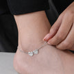 Heart Shape 925 Sterling Silver Minimal Anklet for Women