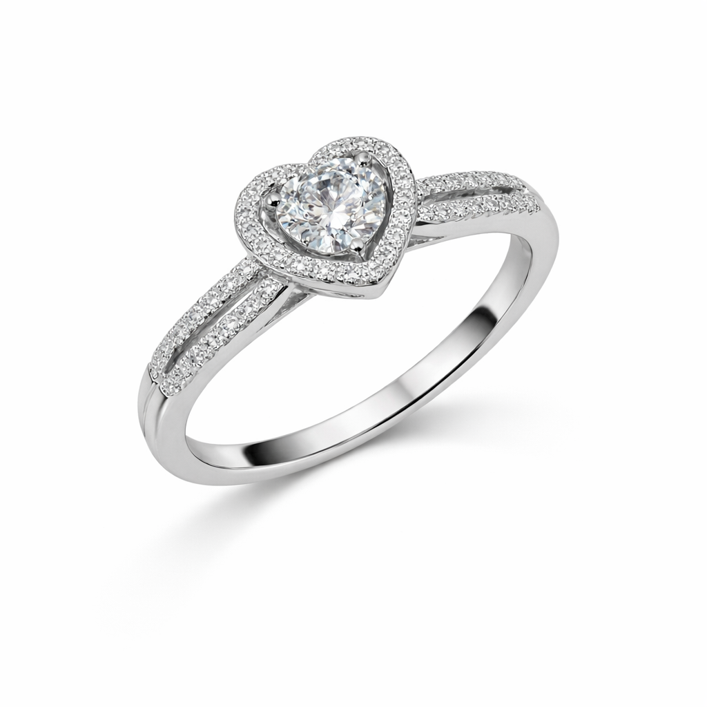 Heart-cut Moissanite Diamond Ring