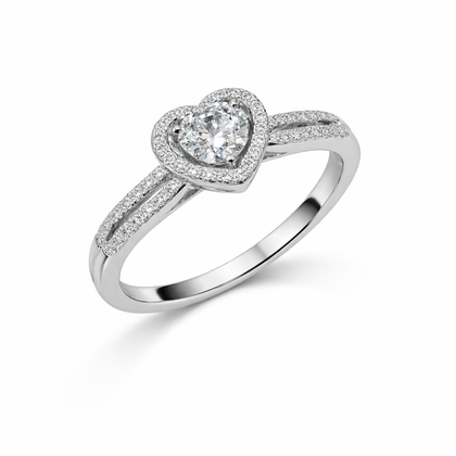 Heart-cut Moissanite Diamond Ring