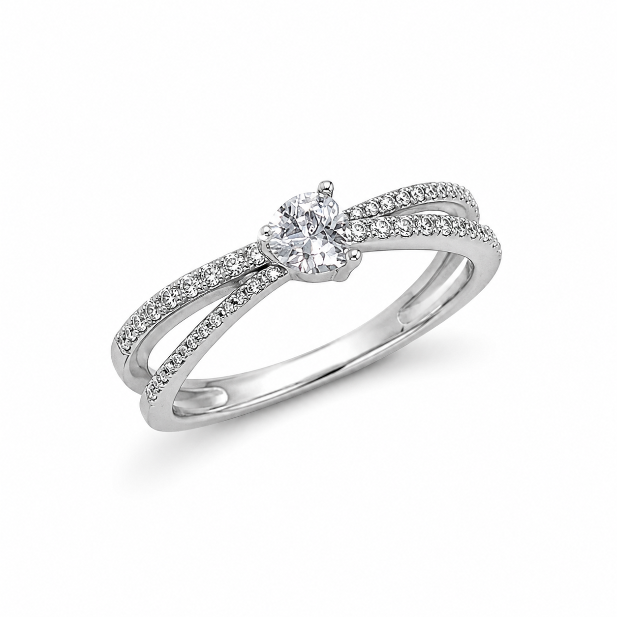 Heart Solitaire CZ Ring in 925 Sterling Silver for Women