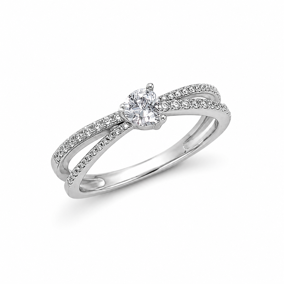 Heart Solitaire CZ Ring in 925 Sterling Silver for Women
