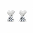 Heart Solitaire Diamond 925 Sterling Silver Stud Earrings for Women