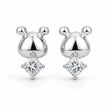 Heart Turtle Diamond 925 Sterling Silver Stud Earrings for Women