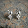 Heart Turtle Diamond 925 Sterling Silver Stud Earrings for Women