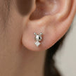 Heart Turtle Diamond 925 Sterling Silver Stud Earrings for Women