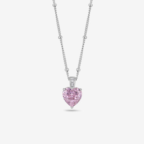 Heart Shape Radiance Diamond 925 Sterling Silver Pendant Chain for Women