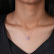 Heart Shape Radiance Diamond 925 Sterling Silver Pendant Chain for Women