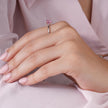 Pink Heart Stone Solitaire Ring