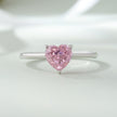 Pink Heart Stone Solitaire Ring