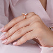 Dual Heart Diamond Rose Gold Ring
