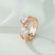 Dual Heart Diamond Rose Gold Ring