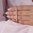 Heart Tennis Diamond Adjustable Rose Gold Bracelet for Women