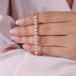 Heart Tennis Diamond Adjustable Rose Gold Bracelet for Women