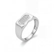 Hexagonal CZ Top 925 Sterling Silver Men's Minimal Modern Ring