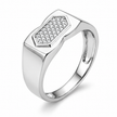 925 sterling silver men’s hexagonal CZ modern ring